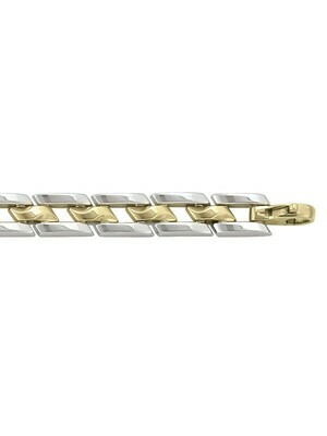 Yellow & White Gold Two Tone Hollow Fancy Bracelet 14KT Yellow & White Gold Two Tone Hollow Fancy Bracelet 14KT