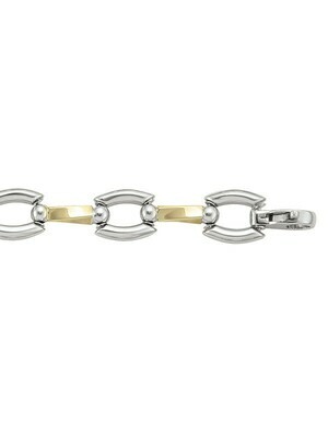 Yellow & White Gold Two Tone Hollow Fancy Bracelet 14KT Yellow & White Gold Two Tone Hollow Fancy Bracelet 14KT