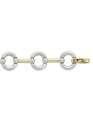 Yellow & White Gold Two Tone Hollow Fancy Bracelet 14KT Yellow & White Gold Two Tone Hollow Fancy Bracelet 14KT