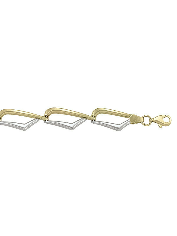 Yellow &amp; Gold Two Tone Hollow Fancy Bracelet 14KT