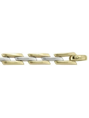 Yellow & White Gold Two Tone Hollow Fancy Bracelet 14KT Yellow & White Gold Two Tone Hollow Fancy Bracelet 14KT