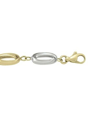 Yellow &amp; White Gold Two Tone Hollow Fancy Bracelet 14KT