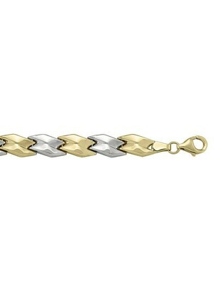 Yellow & Whote Gold Two Tone Hollow Fancy Bracelet 14KT Yellow & Whote Gold Two Tone Hollow Fancy Bracelet 14KT