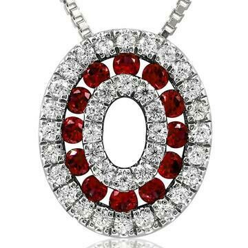 Oval Ruby Pendant with Diamond Accent 14KT Gold Oval Ruby Pendant with Diamond Accent 14KT Gold