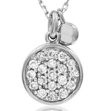 Diamond Pavé Circle Necklace White Gold