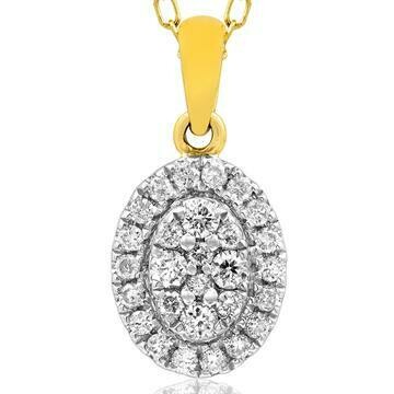 Round Diamond Necklace Yellow Gold Round Diamond Necklace Yellow Gold