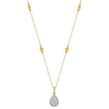 Diamond Teardrop Necklace Yellow Gold Diamond Teardrop Necklace Yellow Gold