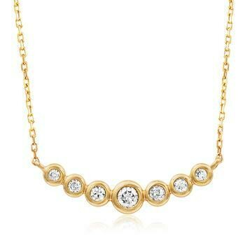 Diamond Bezel Necklace Yellow Gold