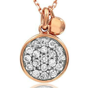 Diamond Pavé Circle Necklace Rose Gold Diamond Pavé Circle Necklace Rose Gold