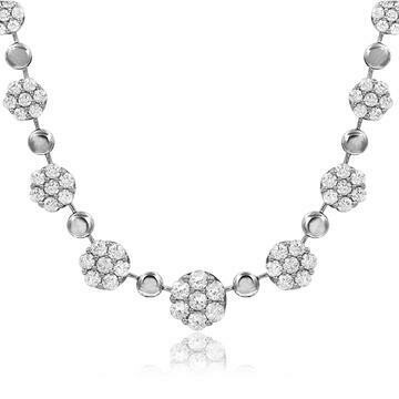 Diamond Cluster Necklace 18k White Gold Diamond Cluster Necklace 18k White Gold