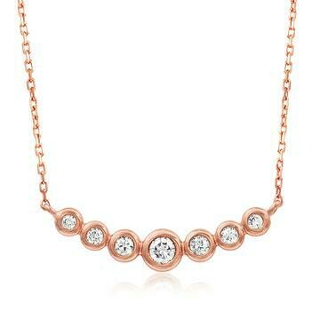 Diamond Bezel Necklace Rose Gold Diamond Bezel Necklace Rose Gold