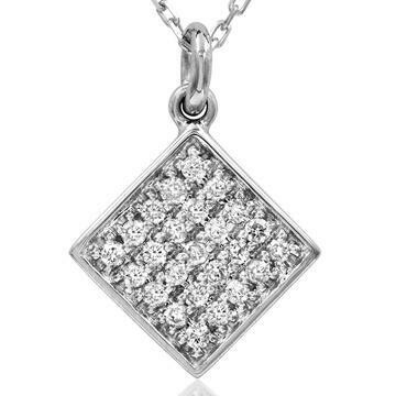 Diamond Pavé Square Necklace White Gold Diamond Pavé Square Necklace White Gold