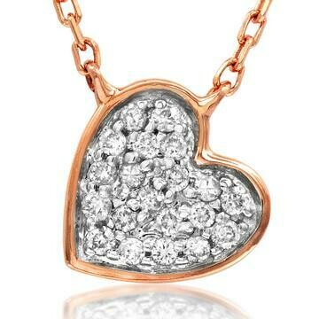 Diamond Pavé Heart Necklace White Gold
