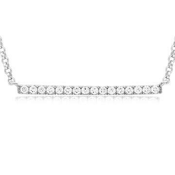 Diamond Bar Necklace White Gold Diamond Bar Necklace White Gold