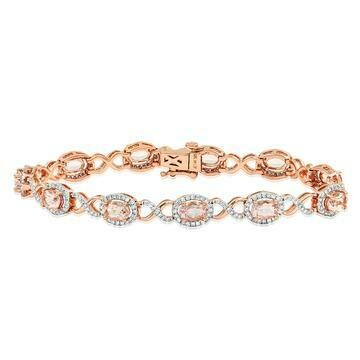 Open Gold Bangle with Diamond Cluster Rose Gold
