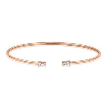 Diamond Accent Gold Bangle Rose Gold