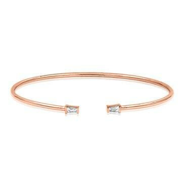 Diamond Accent Gold Bangle Rose Gold Diamond Accent Gold Bangle Rose Gold