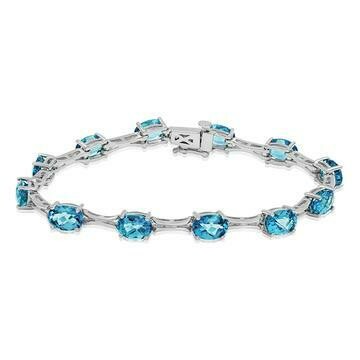 Oval Blue Topaz Bracelet White Gold Oval Blue Topaz Bracelet White Gold