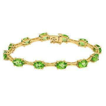 Oval Emerald Bracelet Yellow Gold