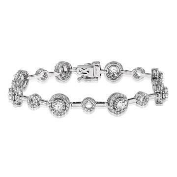 Diamond Halo Bracelet White Gold