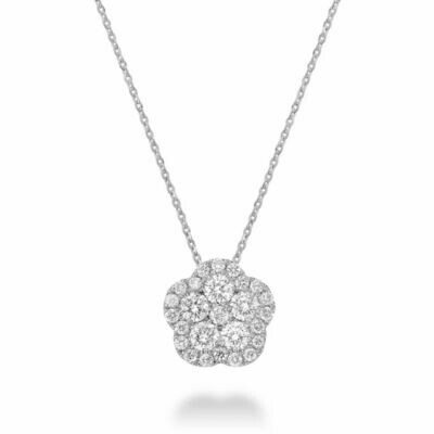 Hollow Flower Diamond Pendant 0.50 CTDI White Gold Hollow Flower Diamond Pendant 0.50 CTDI White Gold