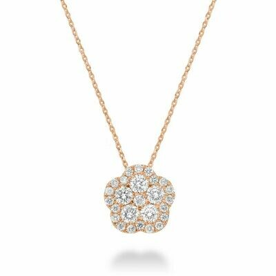 Hollow Flower Diamond Pendant 0.15 CTDI Rose Gold Hollow Flower Diamond Pendant 0.15 CTDI Rose Gold