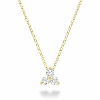 Three Stone Diamond Pendant Yellow Gold Three Stone Diamond Pendant Yellow Gold