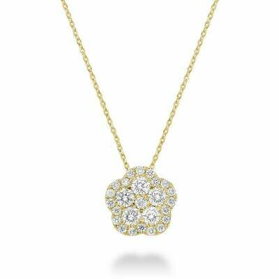 Hollow Flower Diamond Pendant 0.15 CTDI Yellow Gold Hollow Flower Diamond Pendant 0.15 CTDI Yellow Gold