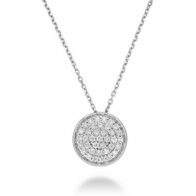 Circle Diamond Milgrain Pendant White Gold Circle Diamond Milgrain Pendant White Gold