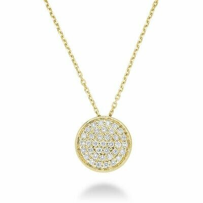 Circle Diamond Milgrain Pendant Yellow Gold Circle Diamond Milgrain Pendant Yellow Gold