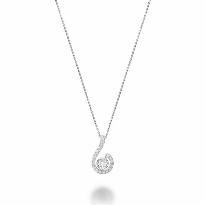 Drop Diamond Pendant White Gold