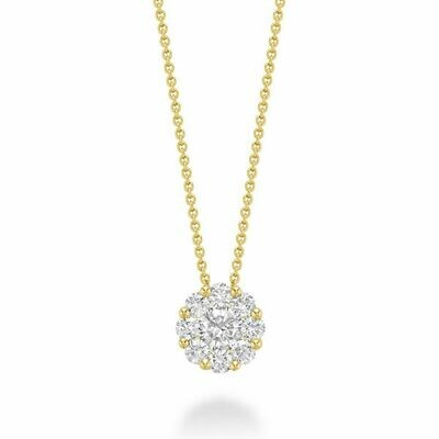 Cluster Diamond Pendant 0.75 CTDI Yellow Gold Cluster Diamond Pendant 0.75 CTDI Yellow Gold