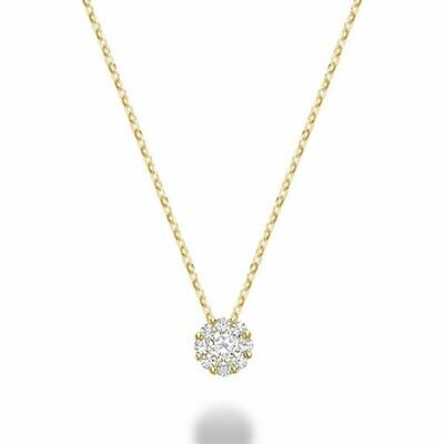 Cluster Diamond Pendant 0.50 CTDI Yellow Gold Cluster Diamond Pendant 0.50 CTDI Yellow Gold