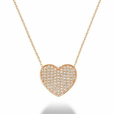 Curved Heart-Shaped Diamond Pendant Rose Gold Curved Heart-Shaped Diamond Pendant Rose Gold