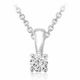 Solitaire Diamond Pendant 0.10 CTDI White Gold