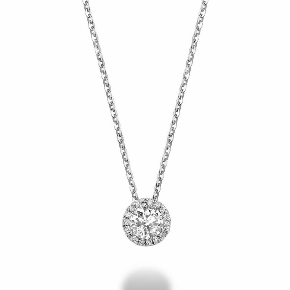 Martini Cup Diamond Halo Pendant 0.10 CTDI White Gold