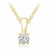 Solitaire Diamond Pendant 0.25 CTDI Yellow Gold