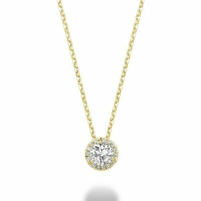 Martini Cup Diamond Halo Pendant 0.25CTDI Yellow Gold Martini Cup Diamond Halo Pendant 0.25CTDI Yellow Gold