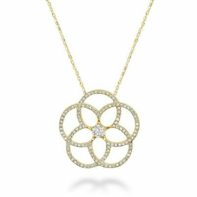 Big Flower Diamond Pendant 0.50CTDI Yellow Gold Big Flower Diamond Pendant 0.50CTDI Yellow Gold