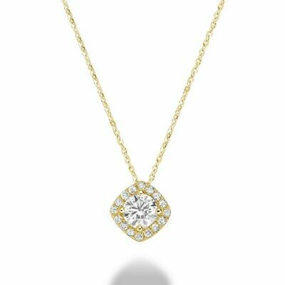 Cushion Cut Diamond Pendant 0.35CTDI Yellow Gold Cushion Cut Diamond Pendant 0.35CTDI Yellow Gold