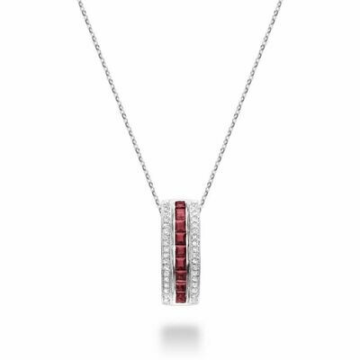 Ruby &amp; Diamond Pendant 0.17CTDI White Gold