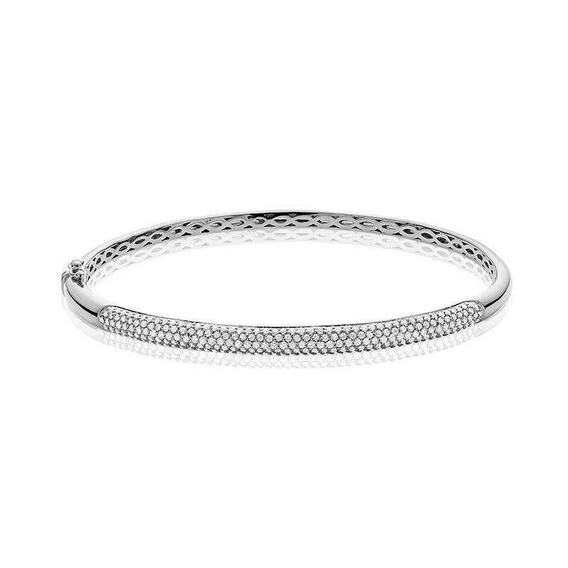 Pave diamond bangle bracelet sale