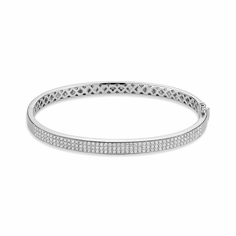 Micro Pave Bangle Bracelet 1.00CTDL White Gold