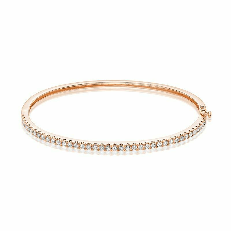 Semi Eternity Diamond Bangle 1.00CTDI Rose Gold Semi Eternity Diamond Bangle 1.00CTDI Rose Gold