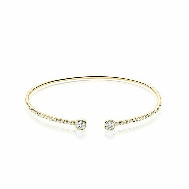 Open Pave Diamond Bangle 0.50CTDI Yellow Gold Open Pave Diamond Bangle 0.50CTDI Yellow Gold