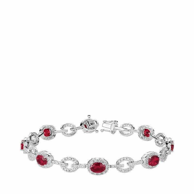 Ruby &amp; Diamond Bracelet 1.00CTDI White Gold