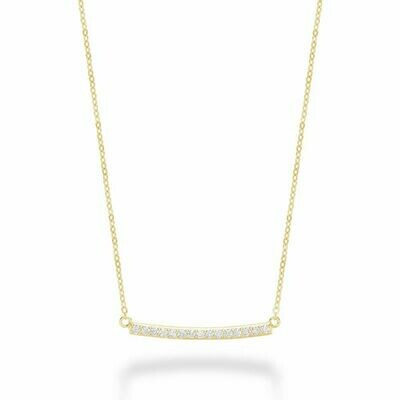 Bar Diamond Necklace 0.15CTDI Yellow Gold Bar Diamond Necklace 0.15CTDI Yellow Gold