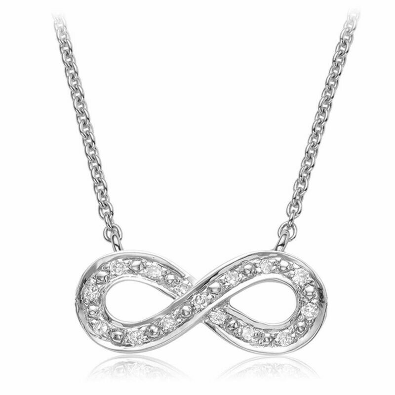 Infinity Diamond Necklace 0.06CTDI White Gold