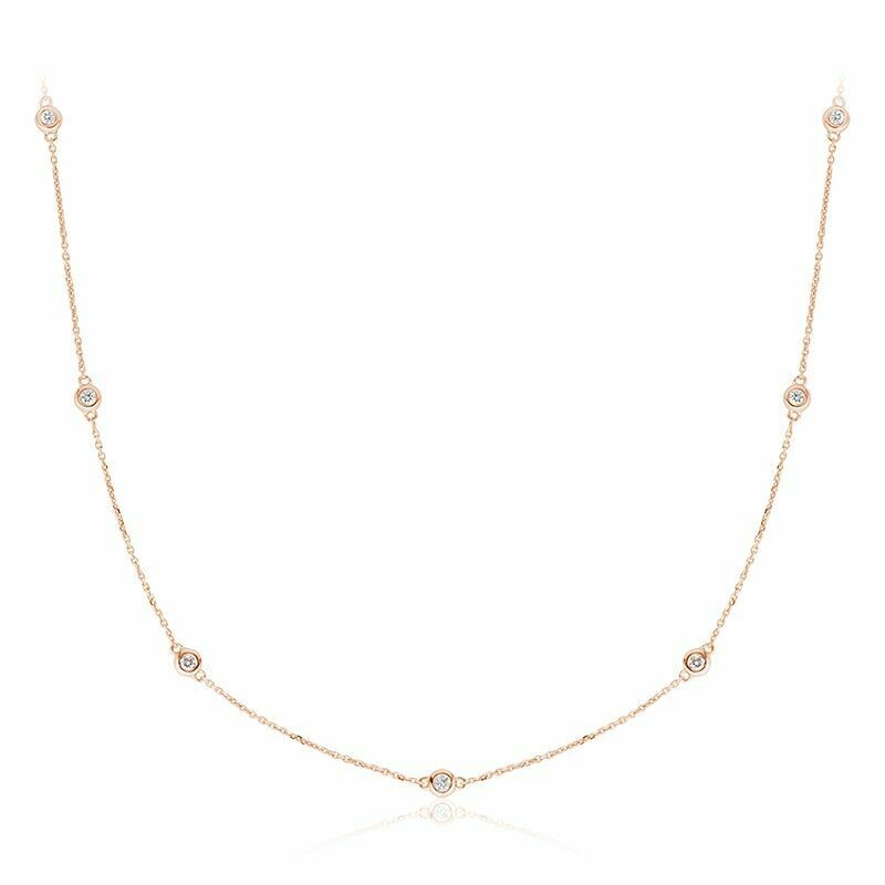 Diamond by the Yard Necklace 0.25CTDI Rose Gold