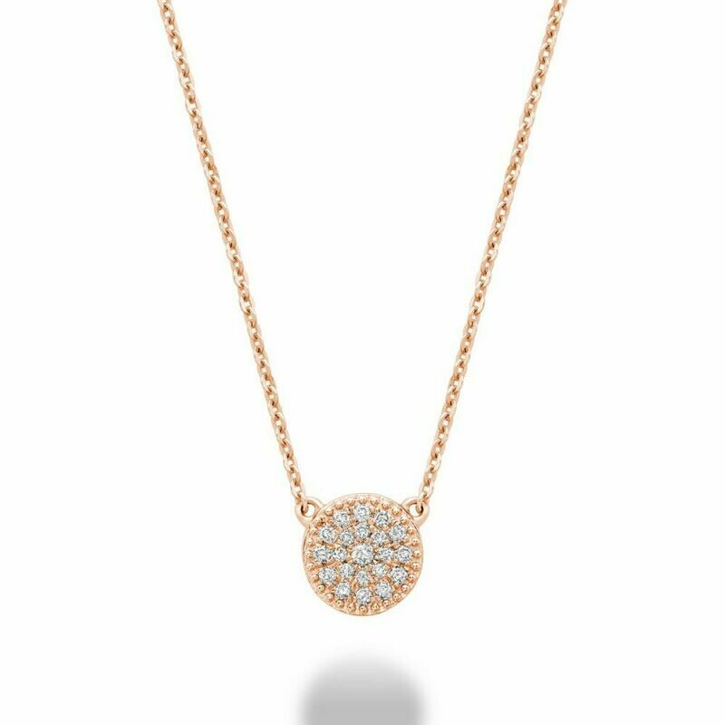 Round Diamond Necklace 0.10CTDI Rose Gold